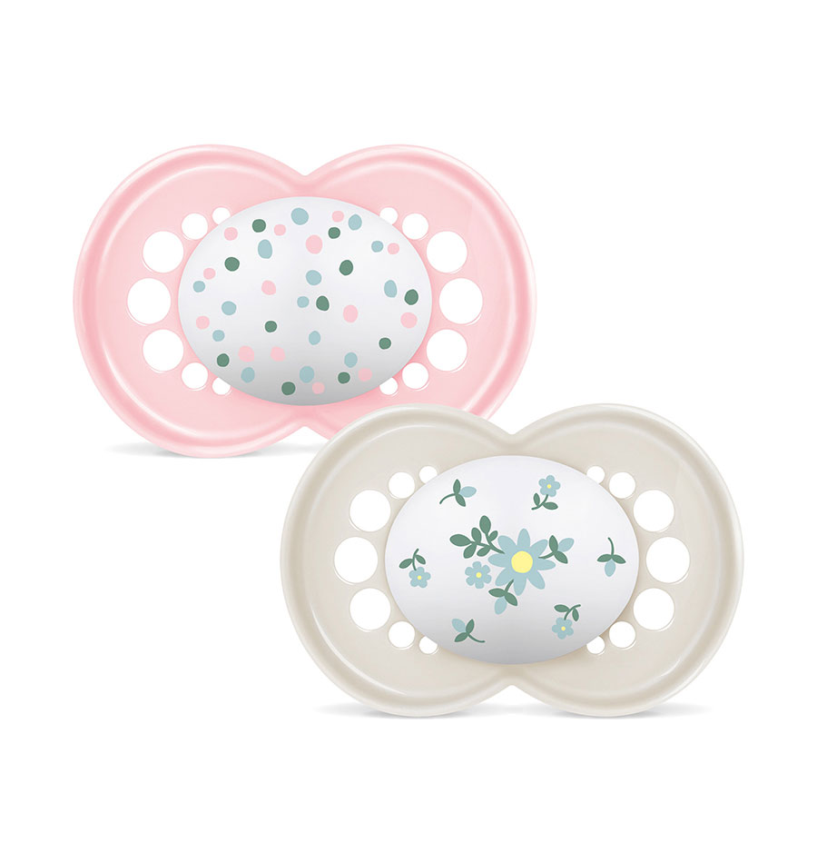 MAM CHUPETA ORIGINAL 6+ SILICONE BRILHANTE (2 UNID) - ROSA S164 - Puericultura - Saúde e cuidados Pessoais
