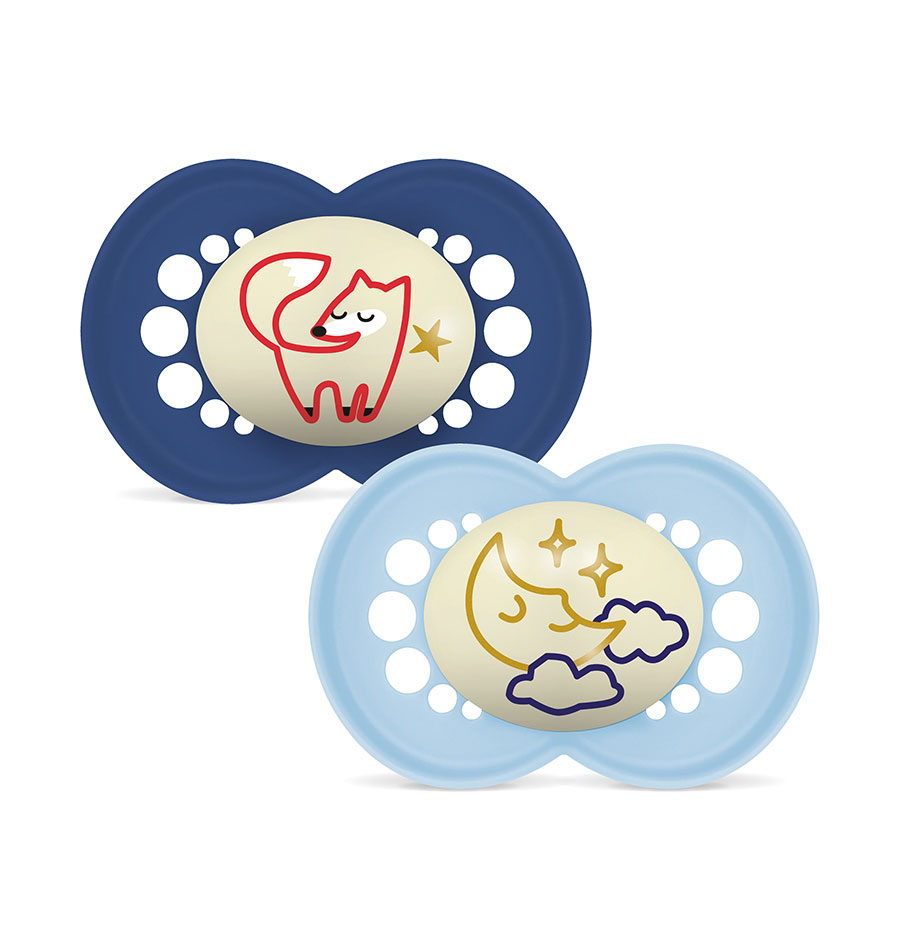 MAM CHUPETA ORIGINAL NIGHT 16+ SILICONE MATE (2 UNID) - Puericultura - Saúde e cuidados Pessoais