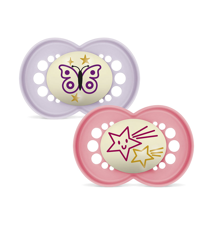 MAM CHUPETA ORIGINAL NIGHT 16+ SILICONE MATE (2 UNID) - Puericultura - Saúde e cuidados Pessoais