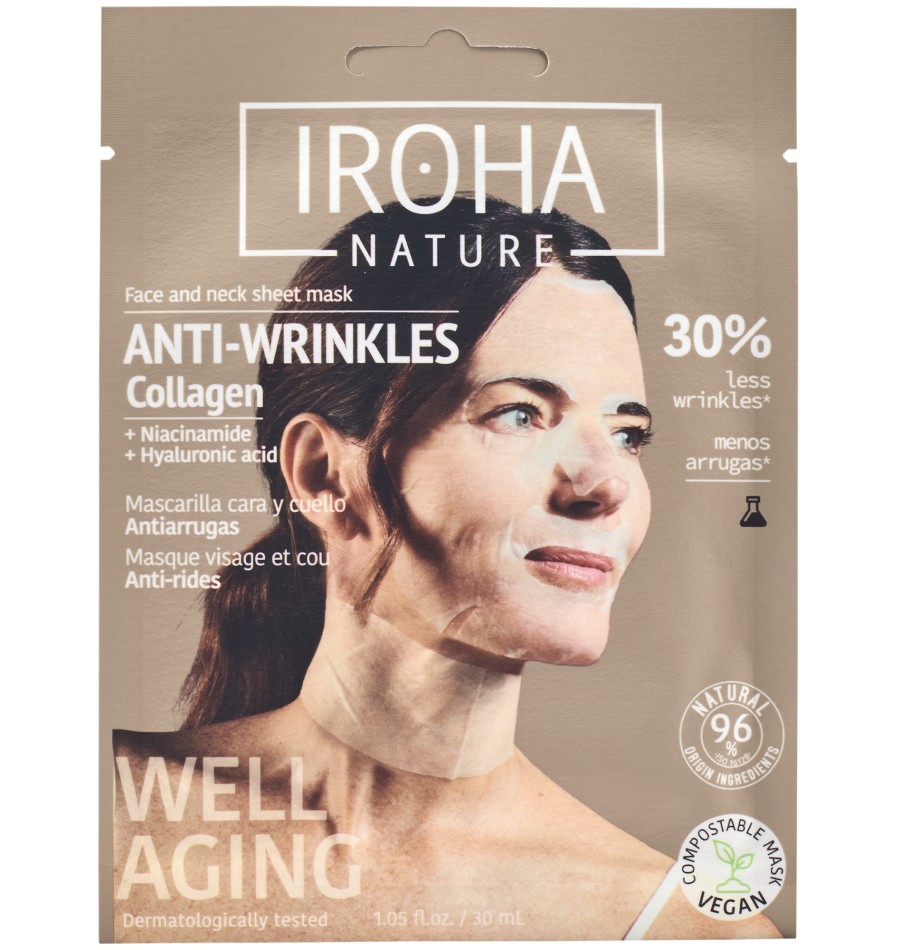 IROHA MASCARA ROSTO E PESCOCO ANTI-RUGAS - FACIAL - MÁSCARA FACIAL