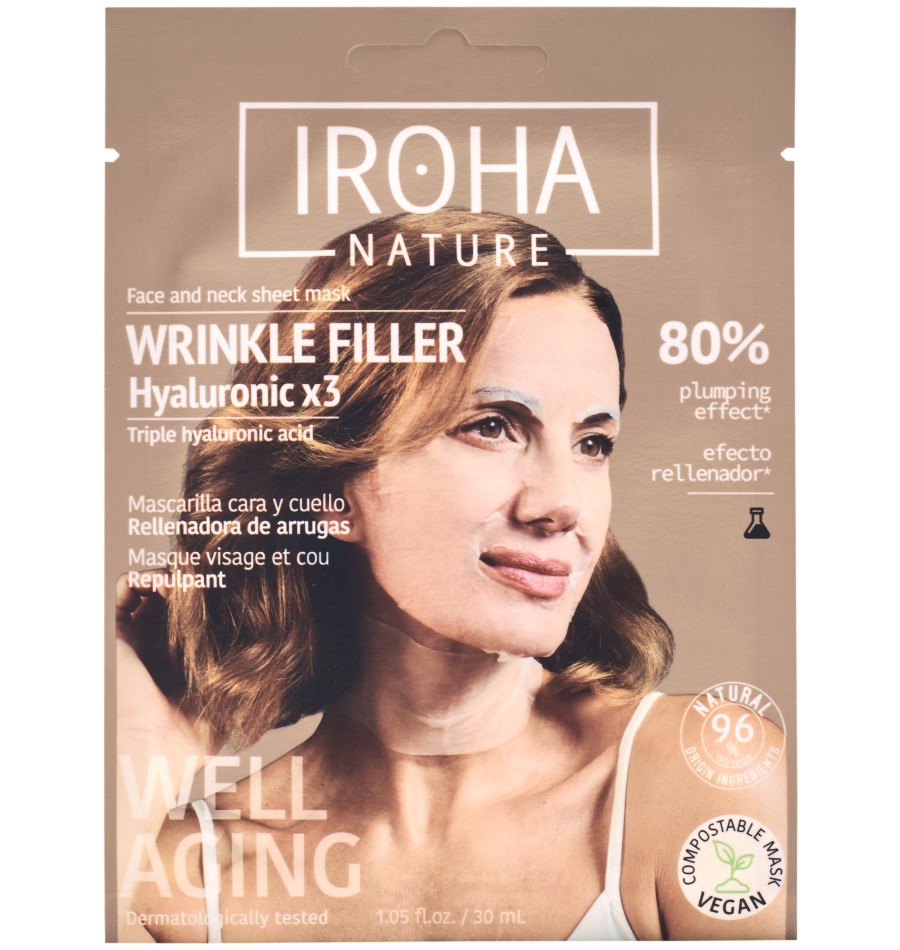 IROHA MASCARA ROSTO/ PESCOÇO PREENC. RUGAS ANTI-IDADE - FACIAL - MÁSCARA FACIAL